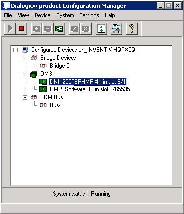 Dialogic product Configuration Manager