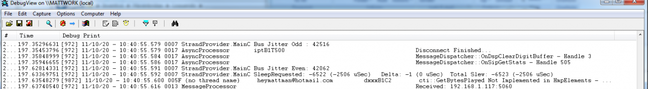 Troubleshooting using DebugView | Voice Elements