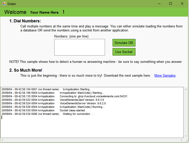 Dialer Sample Solution