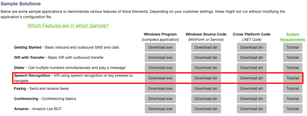 Voice Elements Customer Portal - Testing Speech Recognition