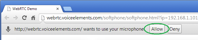 WebRTC Demo - Allow