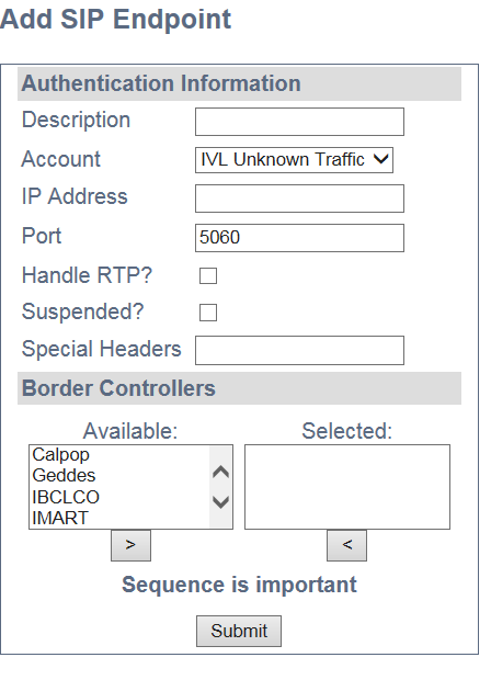 Add SIP Endpoint