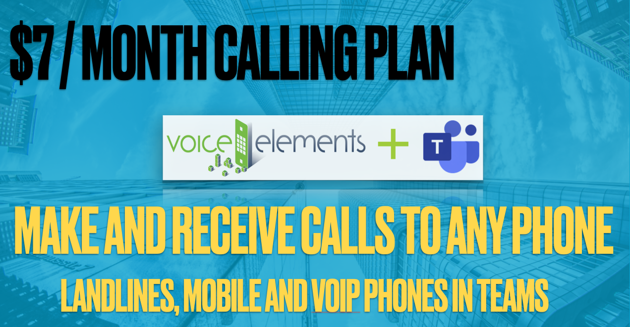 Voice Elements Teams Calling Plan Pricing