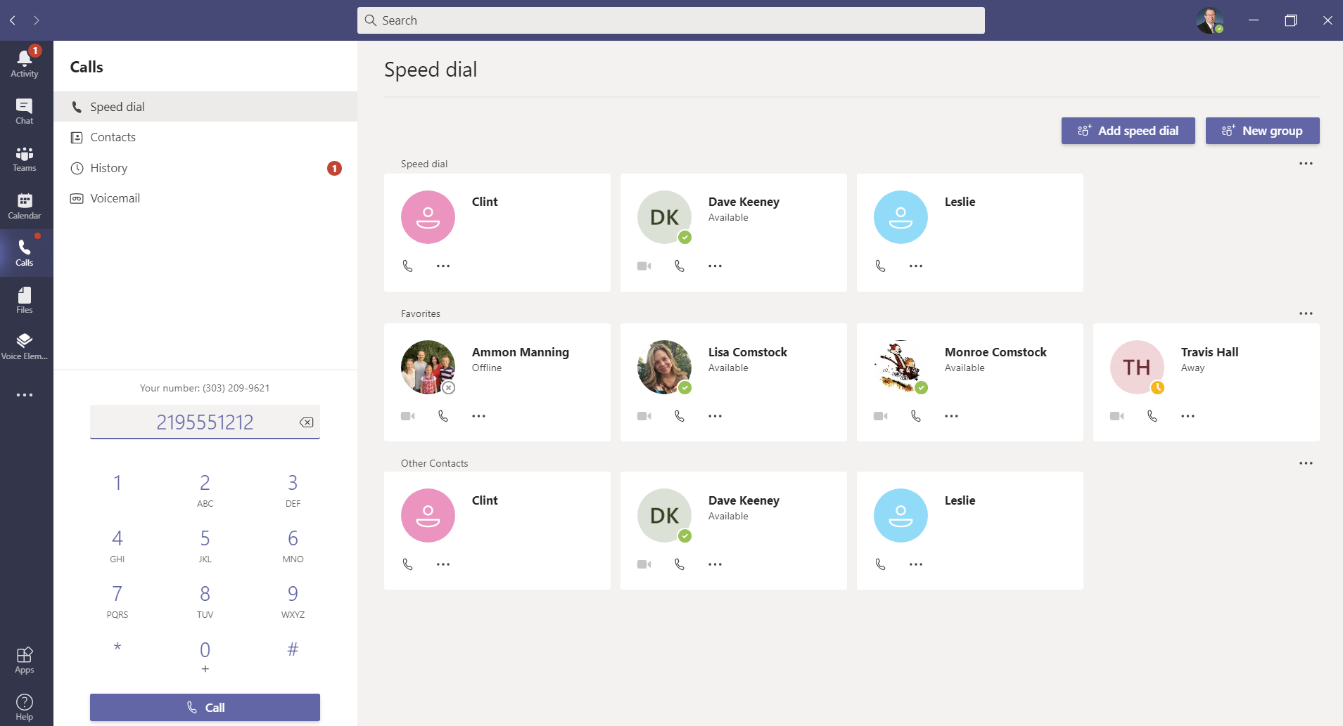 Voice Elements' Microsoft Teams Calling Plan - Speed Dial