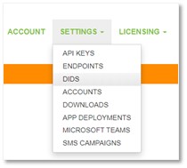 Voice Elements Portal - Settings Menu Detail